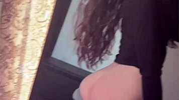 petite slut masturbating in front of mirror