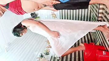 Slutty sis grabs cock in room for hardcore