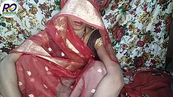 I enjoy great sex with her in red saree, squeezing boobs and ass fucking