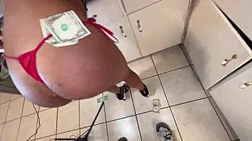 Hot Sexy Atlanta Stripper Takes It Up The Ass For 1000 Dollars In Str8Rich Kitchen After Party From The Club
