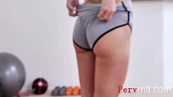 Workout with stepmom son