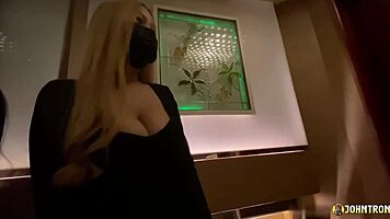 Johntronx thai blonde shares an intimate encounter on their first date with passionate riding and creampie 😍