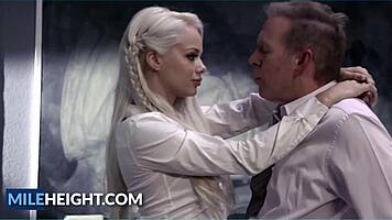 bratty lost the control with her old professor elsa jean mark wood