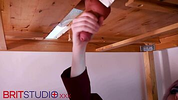 massive cumshot student milking table