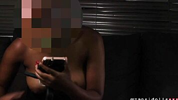 Sexy Yellow Bone Ebony Spreading Her Pussy