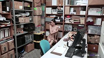 Skinny Brunette Teen 18+ Seduced Security for Intense Office Fuck - Scarlett Bloom