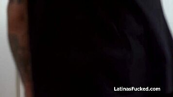 latina roomie bends over after deepthroat, moaning loud