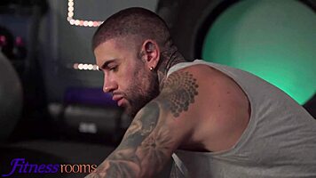 fitness room latina teen sofia smith hot sex in ripped yoga pants pov blowjob at gym