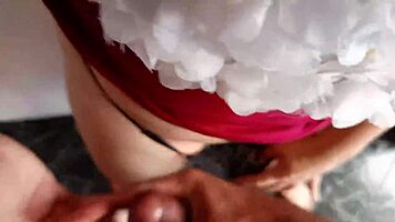 Teen babe gets cumshot on ass.