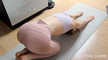 my roommate seduced me during yoga and i fucked her in pants