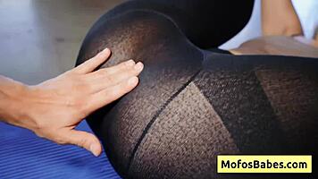 Sexy Big Tit Blonde Sucks Huge Dick in Yoga Class