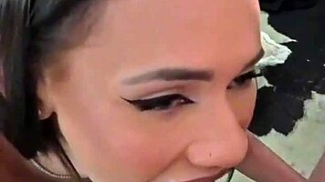 Teen Brunette Latina Loves Rimjob - Pov Natural Tits Bounce Sloppy Blowjob and Cum in Mouth