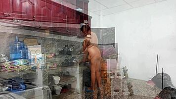 A young latina prepares a very tasty dinner at home