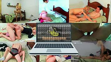 a couple has raw sex in a hot shower passionately fucking a pregnant stepdaughter with a big ass real