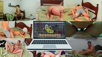 a couple has raw sex in a hot shower passionately fucking a pregnant stepdaughter with a big ass real