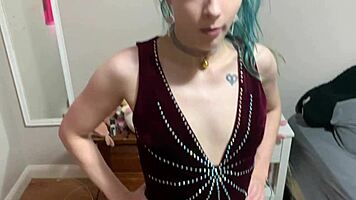 Virgin in pantyhose fucked hard doggystyle with footjob blowjob