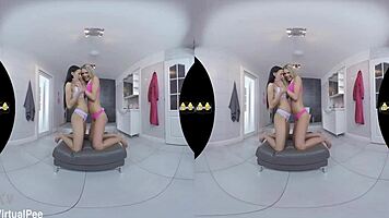 Euro lesbians piss and finger