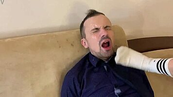 Reckless perverts humiliate teacher with double spit femdom domination