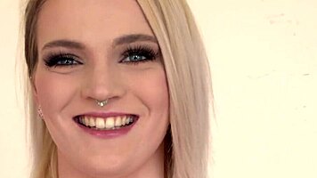 Sex video casting with leggy blondie Carly Rea fingering and masturbating to make you cum