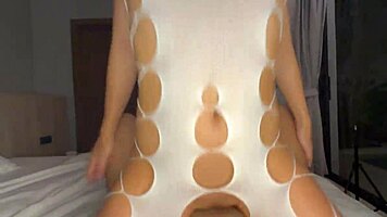 Intensely fucked this hot Asian teen's tight pussy in POV, making her moan loudly