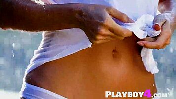 beautiful wet milf cara mell shows perfect body during hot posing and striptease 😍