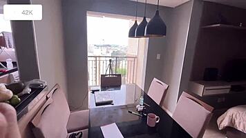 Latina babe amberzinha debuts rough home fuck in new apartment