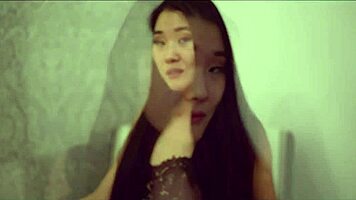 Chinese-Japanese Asian teen girlfriend Katana has passionate sex in the bedroom.