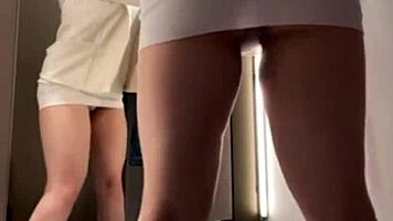 Intense public fucking in the fitting room