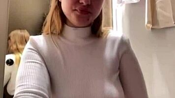 Intense public fucking in the fitting room