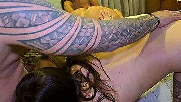 We take turns on blowjobs until he fucks all and cums deep