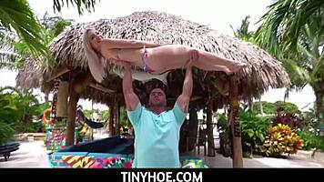 Hey, this petite blondie takes off her tiny bikini and pounds a lucky stud 😍