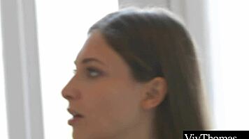 brunette milf and petite lover reunite passionately after years apart