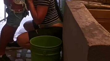 Rough anal until he creampies me during laundry time