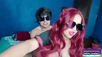 busty latina schoolgirl with big tits rides big cock sensually in lingerie