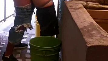 Rough anal until he creampies me during laundry time