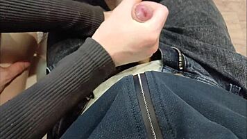 Jerked off classmate's cock during lecture!
