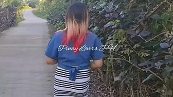 Pinay asian teen 18+ gets fucked in public near the road