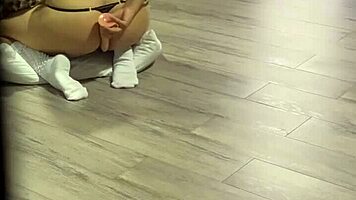 I spot my stepdaughter in school uniform with dildo in ass and masturbate to her moans until I cum