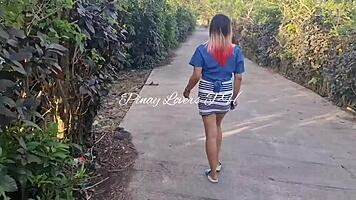 Pinay asian teen 18+ gets fucked in public near the road