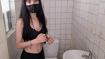 Fucking The Cute Asian Secretary In The Bathroom During Casting Interview