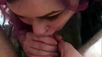 goth babe shows apartment with dick in mouth