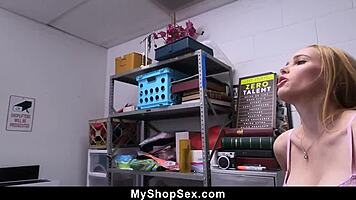 Officer mike discovers athenas secret and she must pay with her pussy - myshopsex