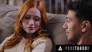 caught the furious milf fucking the petite redhead on security cam