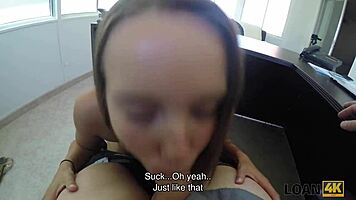loan4k seductive cutie liza tastes dick of loan agent in his office