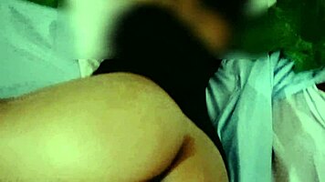 I entered the hidden room and caught a young Latina lying without panties