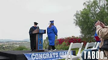 Alona catches stepdad scotty fucking lily joins threesome at grad party