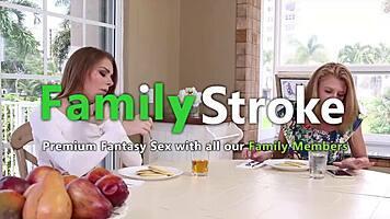 hot teen and big juggs milf have a hot threeway