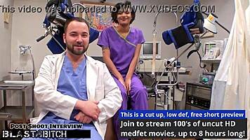 student jackie banes busted and blasted with cum by doctor