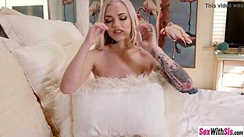 blonde teen stepsister caught clicking nudes by stepbro