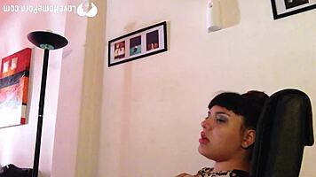 naughty babysitter teases with stunning body